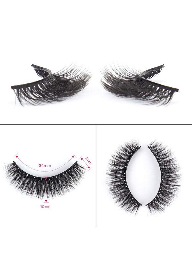 Calailis False Eyelash, Eye Makeup Lash 3D Faux Mink Fake Eyelash Long Natural Eyelashes 3 Pairs With 5G False Eyelash Glue (Cs14) - Image 5