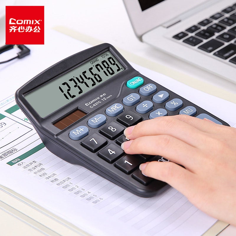 Qixin 12-Bit Classic Calculator Office Dedicated Dual-Power Non-Voice Computer C- 837C - Image 2