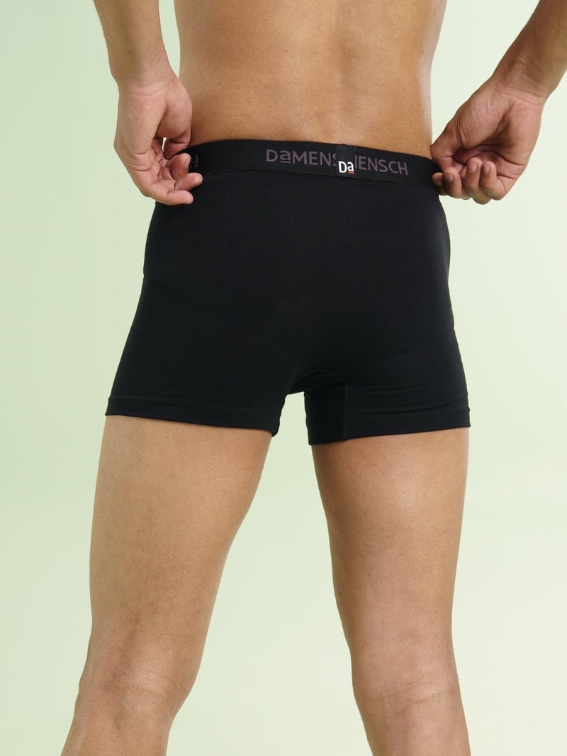 DAMENSCH Mens Premium Cotton Solid Trunks ReFRSH Single of Peppermint Powered-Pack of 2-Jet Black,Sailor Blue-X-Large - Image 5