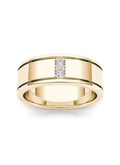 Wish Simple Plated Faux Ring For Men Women Couples Tungsten Carbide Bar Set Ring Gold
