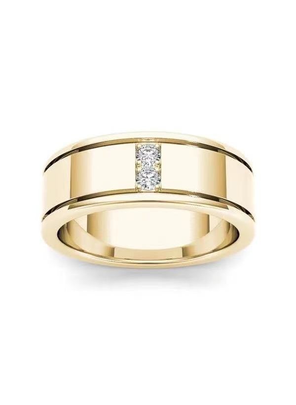 Generic - Wish Simple Plated Faux Ring For Men Women Couples Tungsten Carbide Bar Set Ring Gold - Image 1