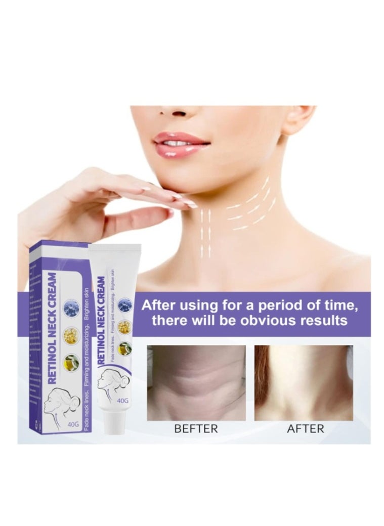 EELHOE - Firming Neck Cream, 40g Moisturizing Firming Retinol Neck Massage Cream Anti Aging Moisturizing Anti Wrinkle Cream Neck Cream Helps Against Double Chins and Neck Wrinkles - Image 1