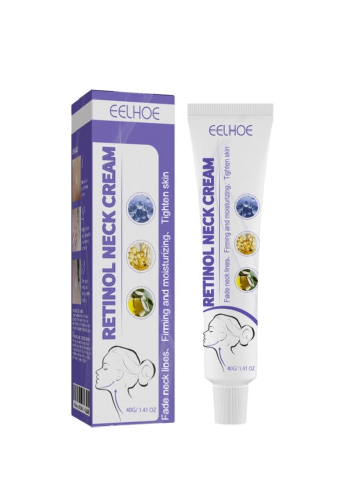 EELHOE - Firming Neck Cream, 40g Moisturizing Firming Retinol Neck Massage Cream Anti Aging Moisturizing Anti Wrinkle Cream Neck Cream Helps Against Double Chins and Neck Wrinkles - Image 1
