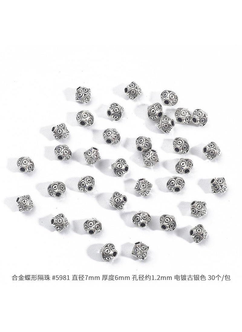 Generic - Hot Selling Antique Silver Alloy Butterfly Spacer Beads DIY Jewelry Accessories Necklace Connectors Pendant Charms 02 butterfly spacer bead diameter 7mm thickness 6mm plating ancient silver 30 - Image 1
