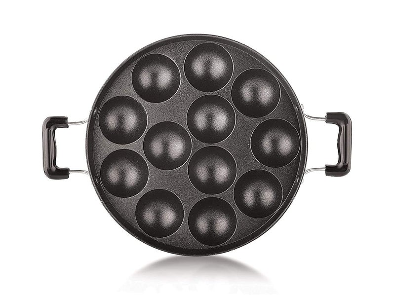 Tosaa Non-Stick 12 Cavity Appam Patra Side Handle with lid, Color May Vary - Image 5