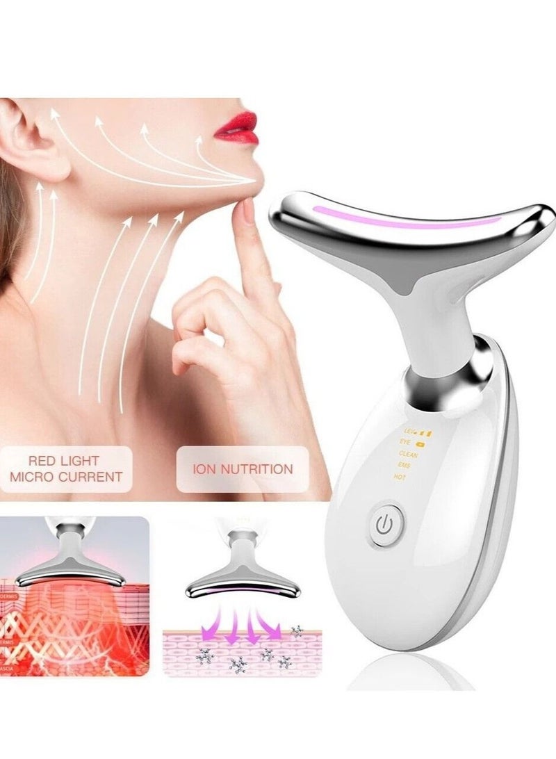 Anti Wrinkles Face Massager Anti-Aging Facial Neck Eye Device for Women and Man(White) - Image 1