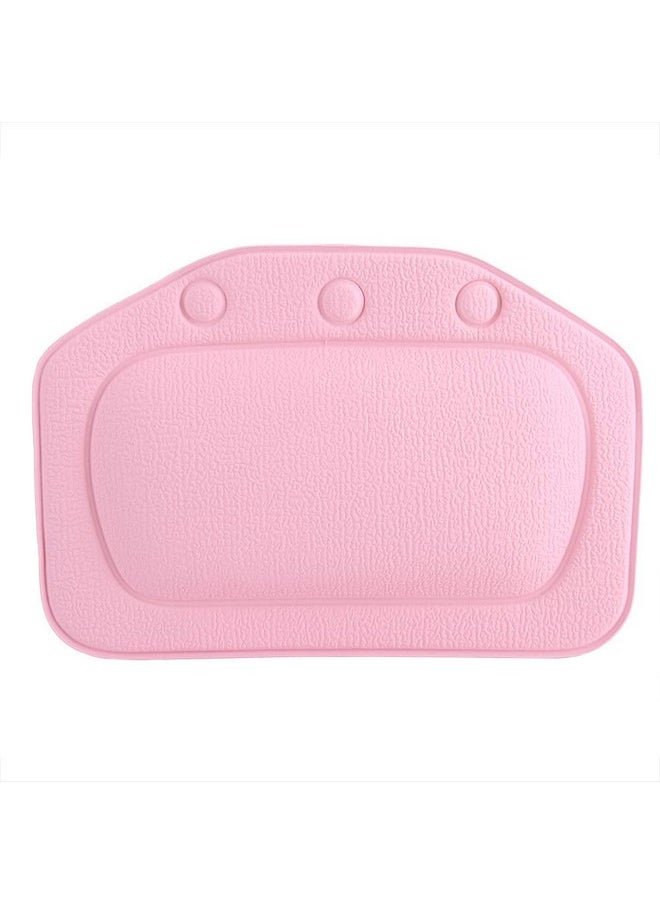 Haofy - Bath Pillow Bathtub Head Neck Support Soft Foam Padded Spa Tub Headrest Back Shoulders Support Cushion Bathroom (Pink) - Image 1
