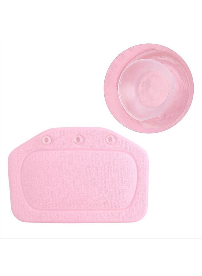 Haofy - Bath Pillow Bathtub Head Neck Support Soft Foam Padded Spa Tub Headrest Back Shoulders Support Cushion Bathroom (Pink) - Image 1