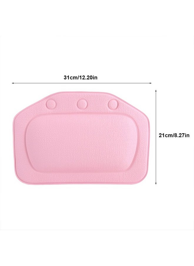 Haofy - Bath Pillow Bathtub Head Neck Support Soft Foam Padded Spa Tub Headrest Back Shoulders Support Cushion Bathroom (Pink) - Image 1