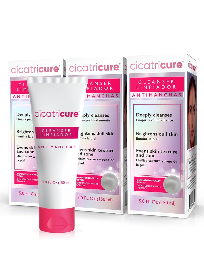 CICATRICURE - Cicatricure Antimanchas Face Wash AHA  PHA Facial Cleanser Deeply Cleanses Exfoliates  Helps Brighten Dull Skin Lactic  Salicylic Acid Face Wash Paraben  Sulfate Free  5 Fl Oz Pack of 3 - Image 1