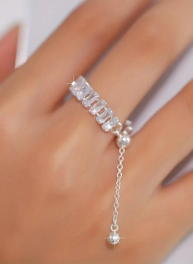 تايك تو خاتم بسلسلة كريستال لامع