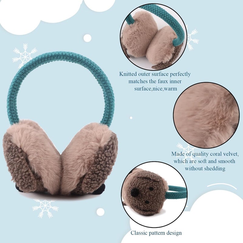 Pesaat Winter EarMuffs for Kids Outdoor Boys Knitted Ear Cover Plush Toddler Girls Ear Warmer 3-8 Years - Image 2