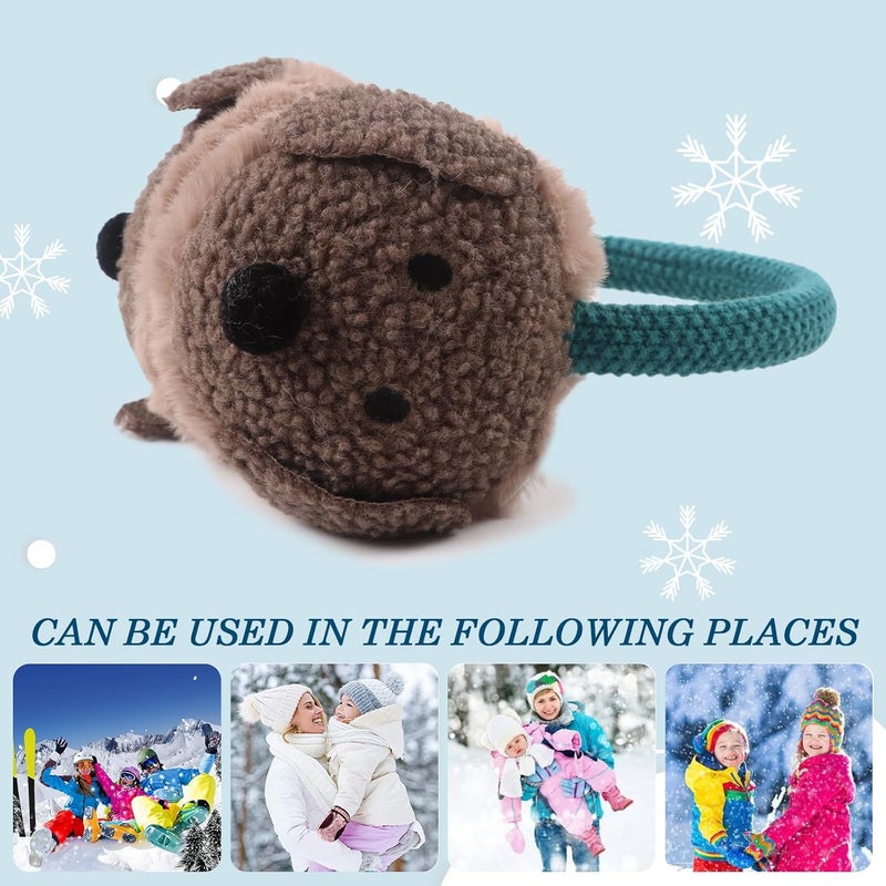 Pesaat Winter EarMuffs for Kids Outdoor Boys Knitted Ear Cover Plush Toddler Girls Ear Warmer 3-8 Years - Image 4