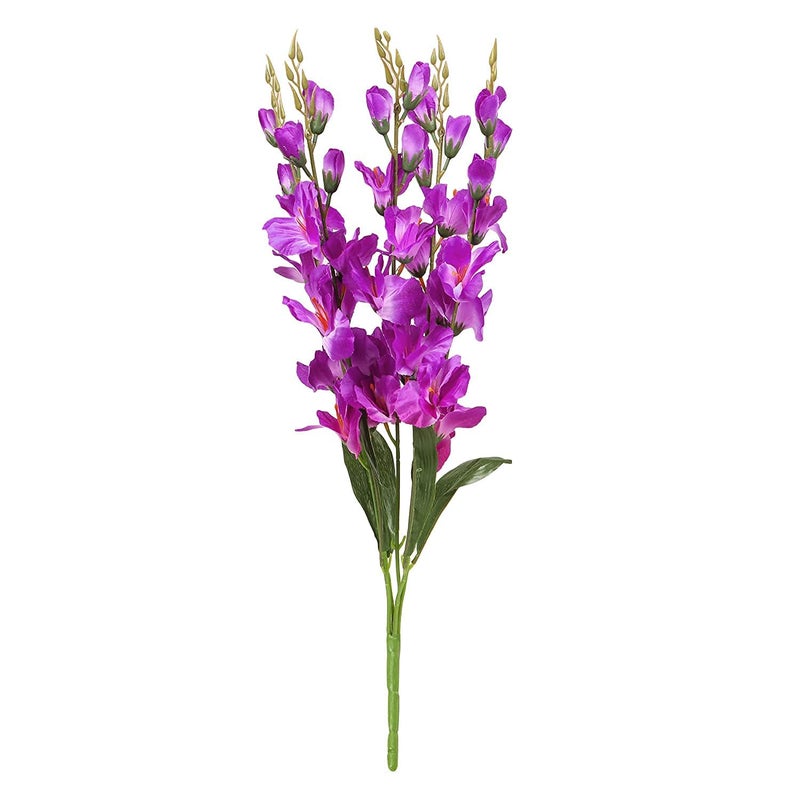 Generic Glad1006 Artificial Gladiolus Flower Stick (60cm Long) Long Artificial Flower Stick | Artificial Flower Bunch Home Decor Vase Flowers | Pot No Included  - Image 1
