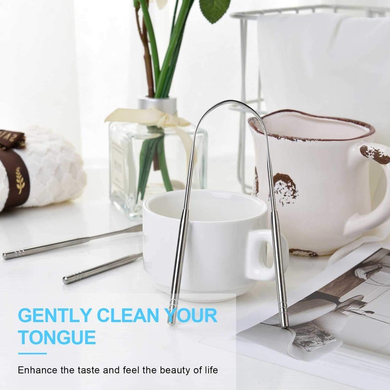 SVShoperzone Tongue Cleaner Quality Pure 100% Stainless Steel Great For Oral Care Scraper Adults Kids Non-Synthetic Handle Eliminate Reusable Scrapers Narrow Scrapers Women Men (1) - Image 5