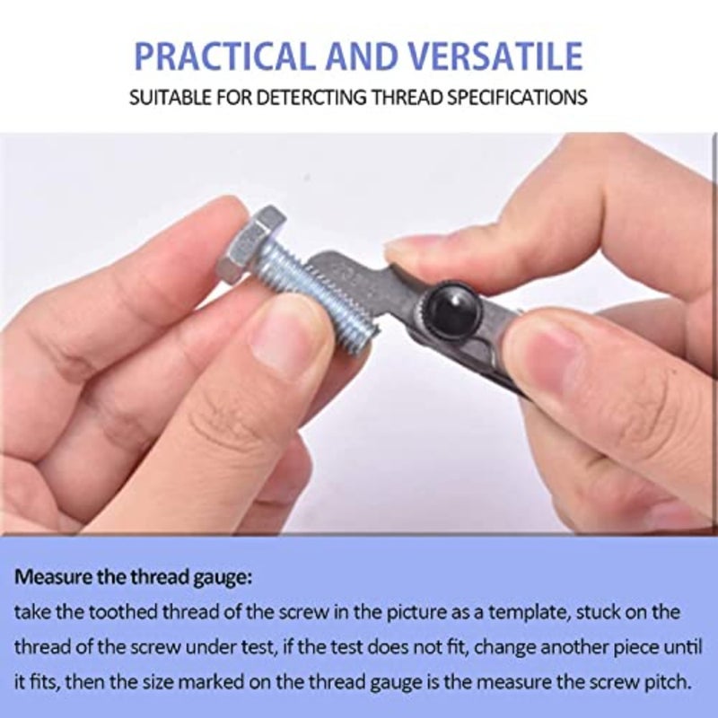 Thread Pitch Gauges Measure Tool, Stainless Steel Thread Gauges, 3 Pcs 55 and 60 Degree Metric System Centre Gage + 51Pcs America SAE Type + 52 Pcs Metric and America SAE Type and British Whitworth - Image 4