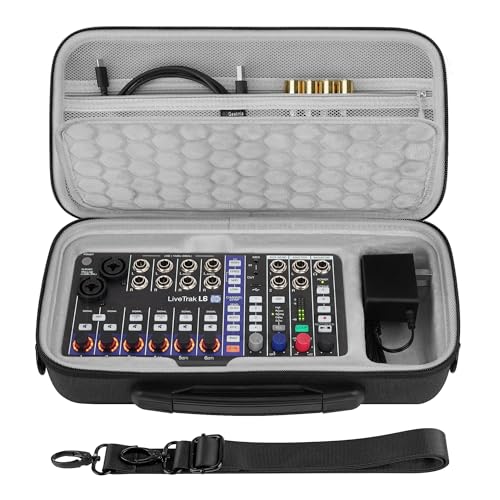 GEEKRIA Hard Shell Travel Case Compatible with Zoom LiveTrak L6 L6 Digital Mixer Audio Mixer Carrying Bag Dark Gray - Image 1