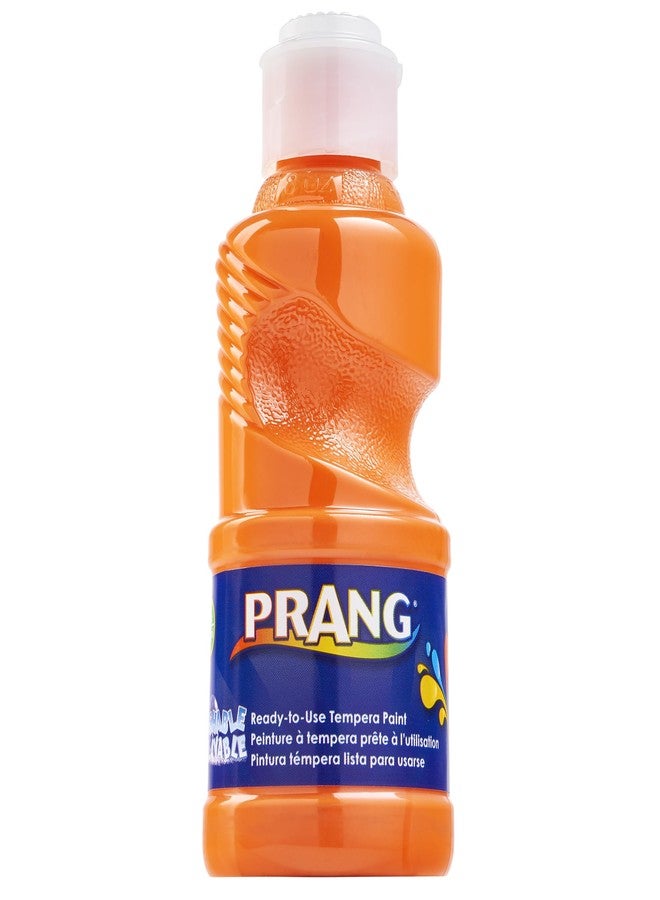 Prang Paint for Kids Tempera Washable Ready to Use Nontoxic Safe 8 oz Single Easy Pour Bottle (Orange) - Image 1
