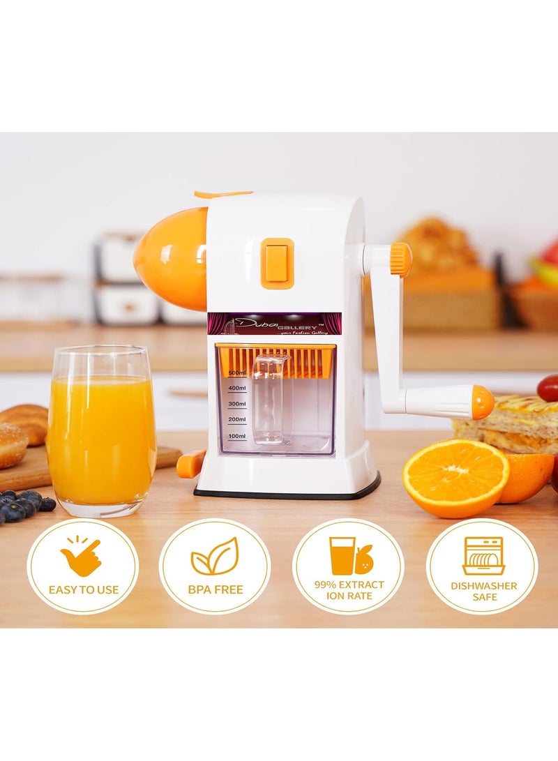 DubaiGallery Hand Citrus Lemon Juicer, Manual Orange Squeezer Cold Pressed Juicers, Max Extraction Rate, Pulp Strainer, Easy to Clean, Wireless Portable Travel Juice Mate  - Image 2