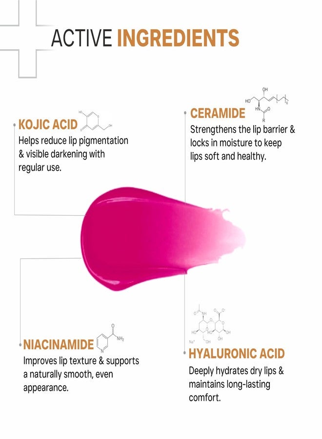 DERMATOUCH Kojic Acid Ceramide SPF 50 PA+++ Tinted Pink Lip Balm - 5g | Moisturizing • Sun Protection • Nourishing | Reduces Pigmentation & Heals Dry Lips - Image 2