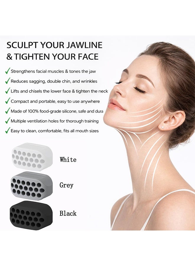 JIAROU Jaw Exerciser,Double Chin Reducer,Facial Yoga for Skin Tighten Firm,Face Exerciser& Jawline Shaper, Jaw Trainer,Suitable for Beginners,Facial and Neck Exercise for Women and Men (6pcs) - Image 3