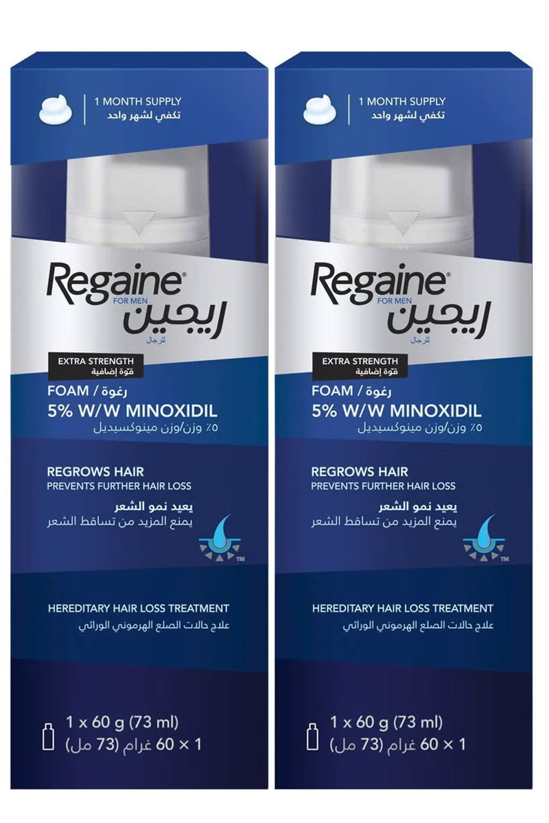 Regaine Foam Pack Of 2 Minoxidil 5% For Men Hair Loss Treatment 73 ml - Image 1