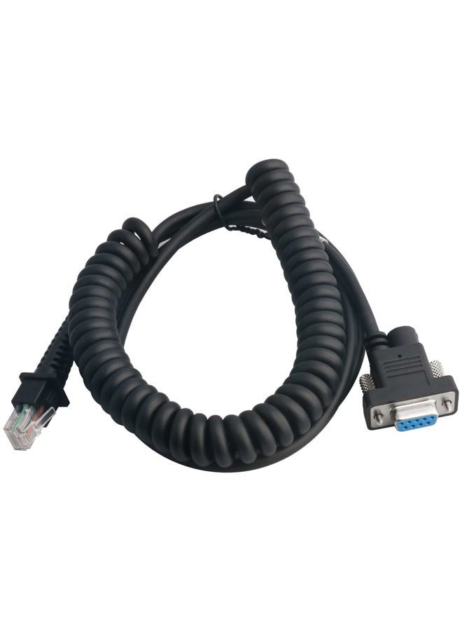 VOTTAN RS232 Barcode Scanner Serial Cable Compatible with Datalogic QD2131, QD2430, GD4400, GD4590, GPS4490 (3M / 9FT Coiled RS232 Port) - Image 1