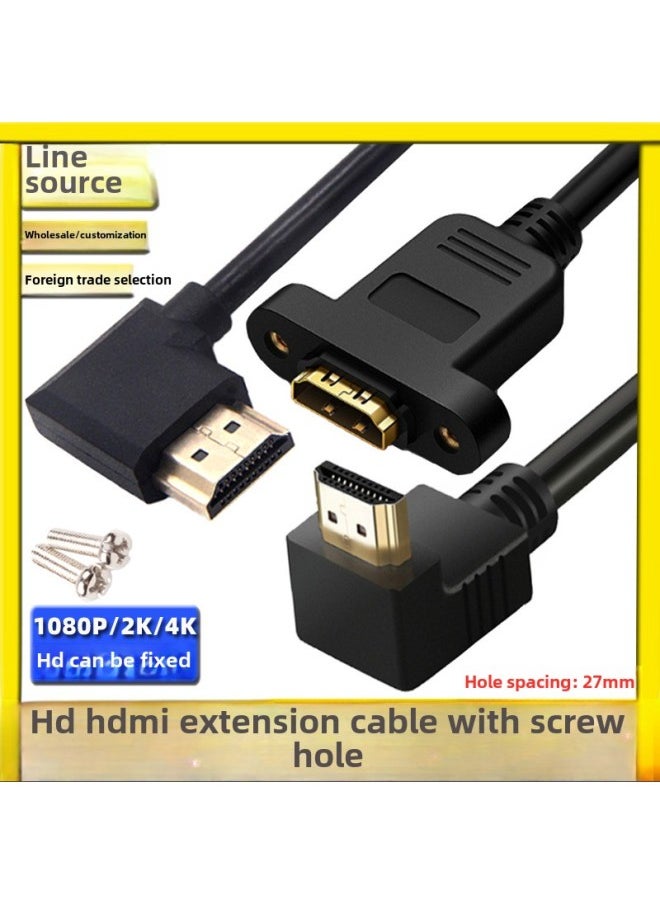 ماركة غير محددة كابل تمديد HDMI ذكر إلى أنثى مع آذان يسار ويمين لأعلى ولأسفل بزاوية 90 درجة مع فتحة لولبية ثابتة 4K-اللون: [منحني] HDMI ذكر إلى أنثى مع فتحة لولبية-طول الخط: 1.5 متر  - Image 2