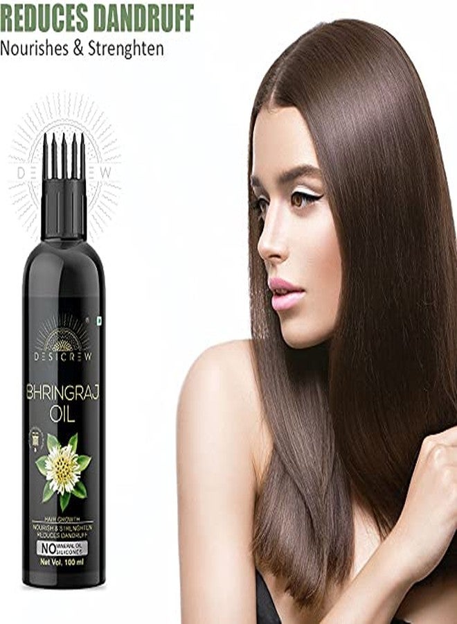 Desicrew Pure Bhringraj Hair & Castor Cold Pressed oil with Applicator For Skin, Body & Hair Care in combo pack of 2 (100ml + 100Ml) - Image 3