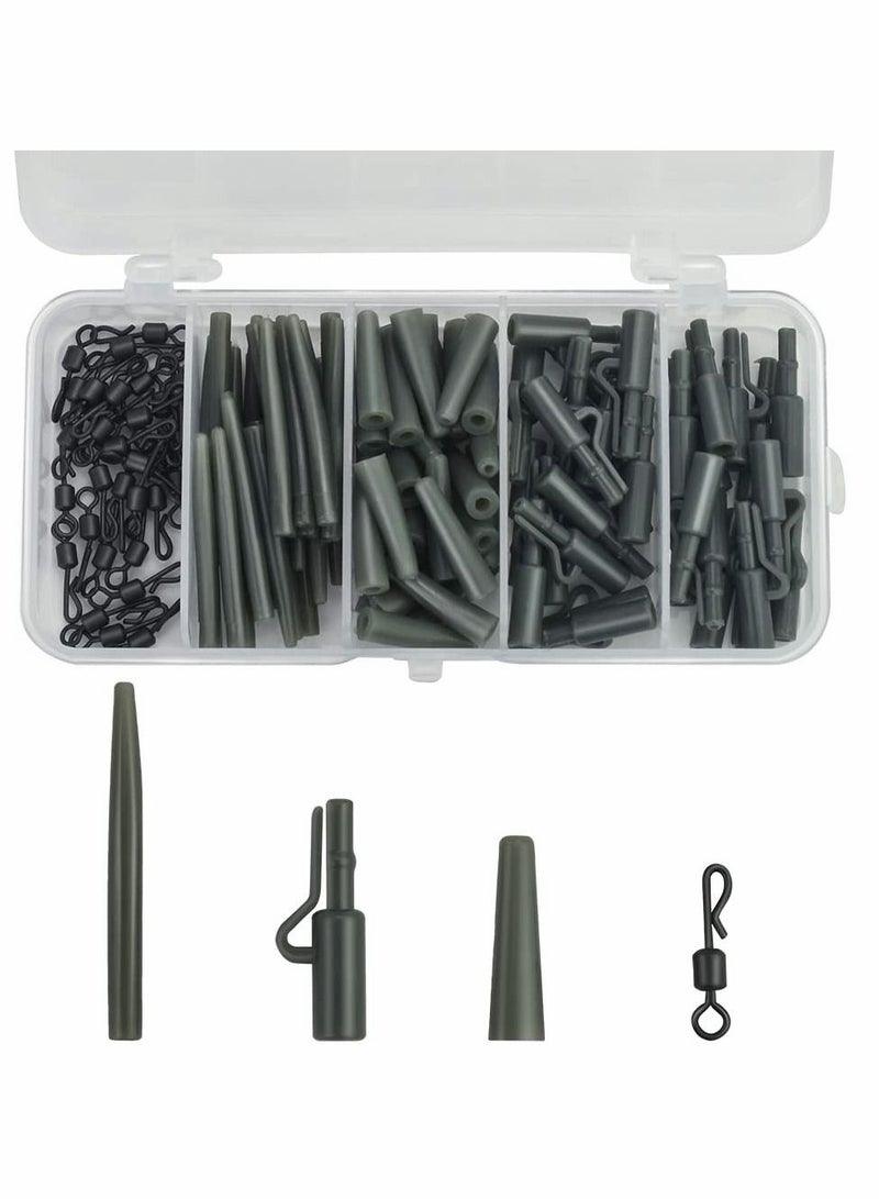 Excefore طقم ملحقات الصيد مجموعة مشابك كارب بلاستيكية مضادة للتشابك مع علب تخزين 120 قطعة - Image 1