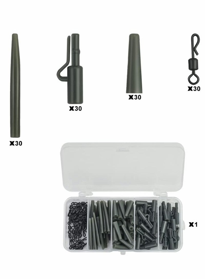 Excefore طقم ملحقات الصيد مجموعة مشابك كارب بلاستيكية مضادة للتشابك مع علب تخزين 120 قطعة - Image 2