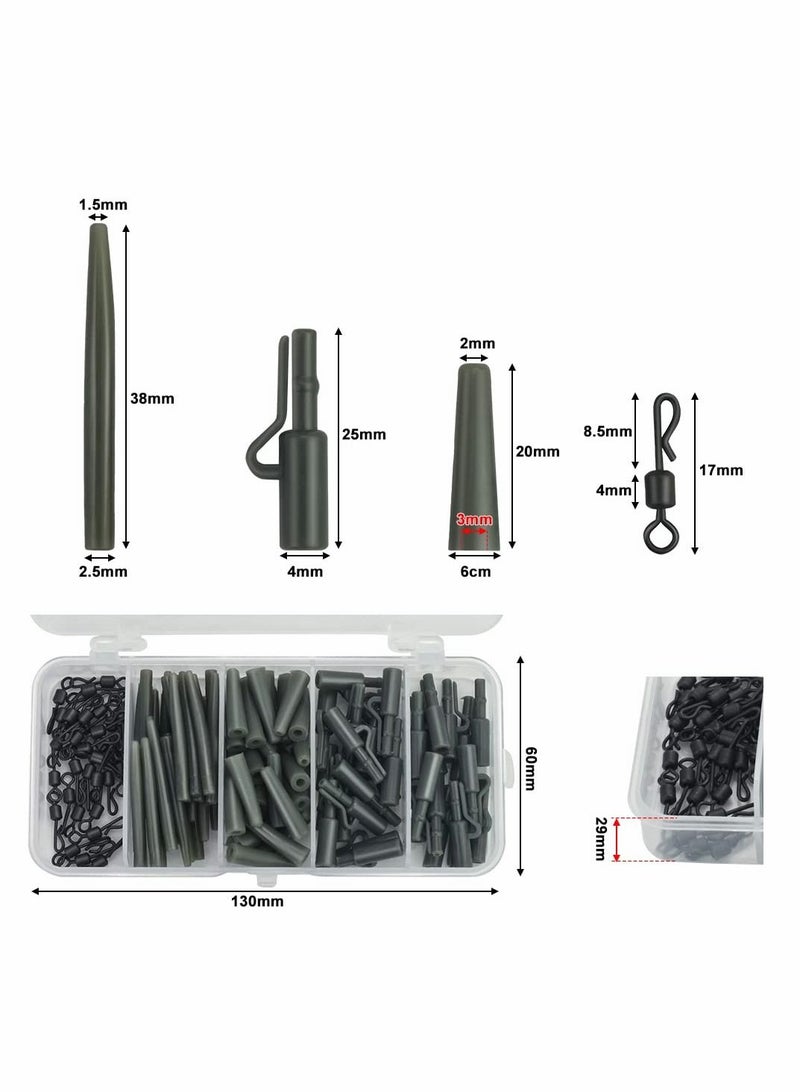 Excefore طقم ملحقات الصيد مجموعة مشابك كارب بلاستيكية مضادة للتشابك مع علب تخزين 120 قطعة - Image 3