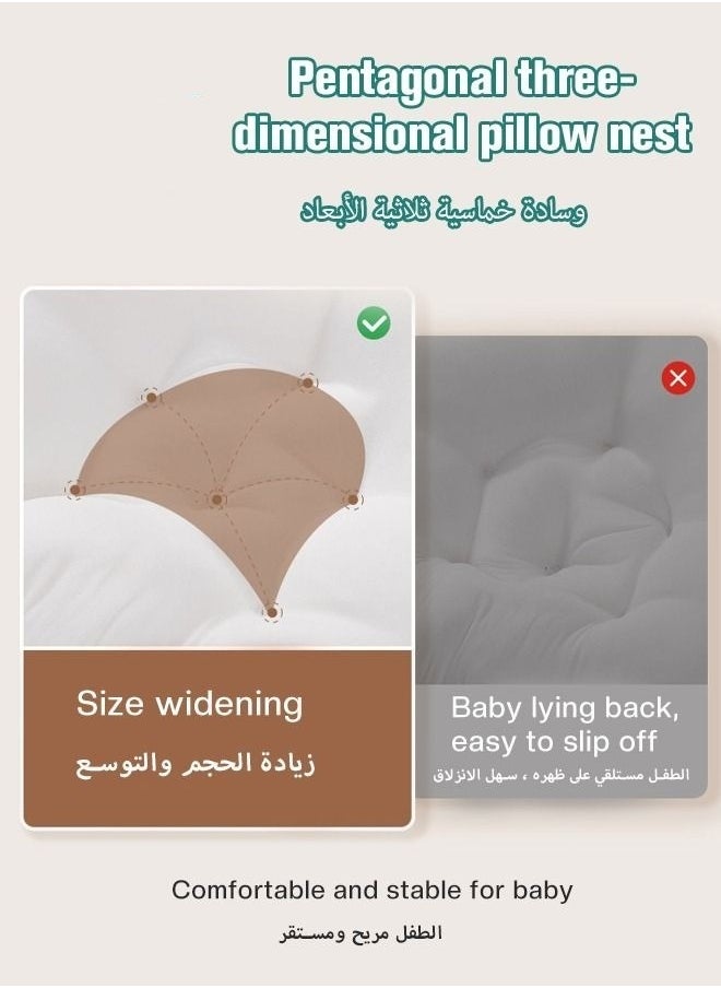 ميكسد - وسادة الرضاعة للأمهات الرضاعة الطبيعية، تسمح للطفل بالنظر لأعلى والاستلقاء، وتتميز بوسائد الرضاعة الطبيعية الأصلية ذات الحجم الكبير والمتعددة الوظائف بتوفير الدعم الأمثل للأم والطفل، مع وجود غطاء قاب - Image 1