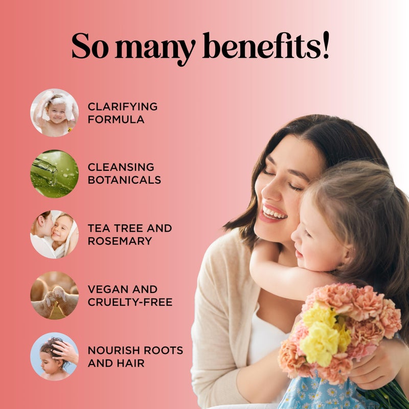 Honeydew Nourishing Kids Shampoo for Dry Scalp - Gentle Dry Scalp Care Shampoo for Kids with Cleansing Essential Oils for Kids - Clarifying Shampoo for Build Up and Dry Flaky Scalp with Tea Tree Oil for Hair - Image 2