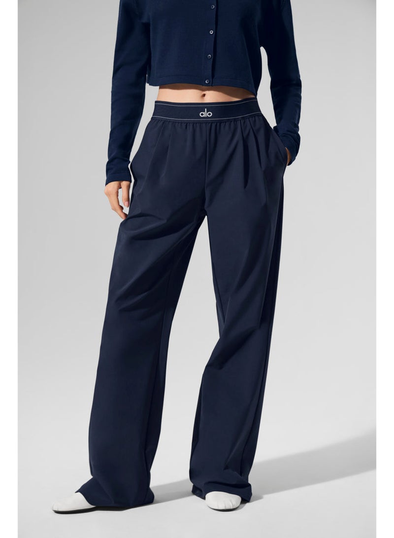 ALO Yoga 30 Inseam Suit Up Trouser, Regular Fit Wide Leg Pants for Women (Designed for Heights 5'7  Under) - Navy - Image 1