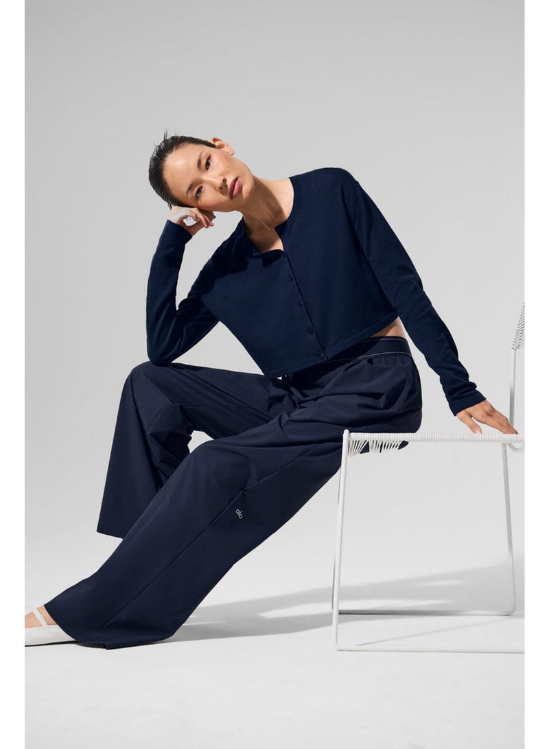 ALO Yoga 30 Inseam Suit Up Trouser, Regular Fit Wide Leg Pants for Women (Designed for Heights 5'7  Under) - Navy - Image 5