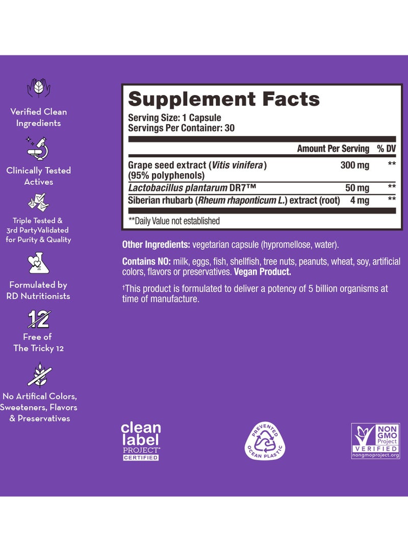 HUM - Fan Club - Multi-symptom Menopause relief from Hot Flashes & more - Siberian Rhubarb + Probiotics +  Grape Seed Extract - 30 Vegan Capsules - Estrogen Free - Dietary Supplement - Image 1