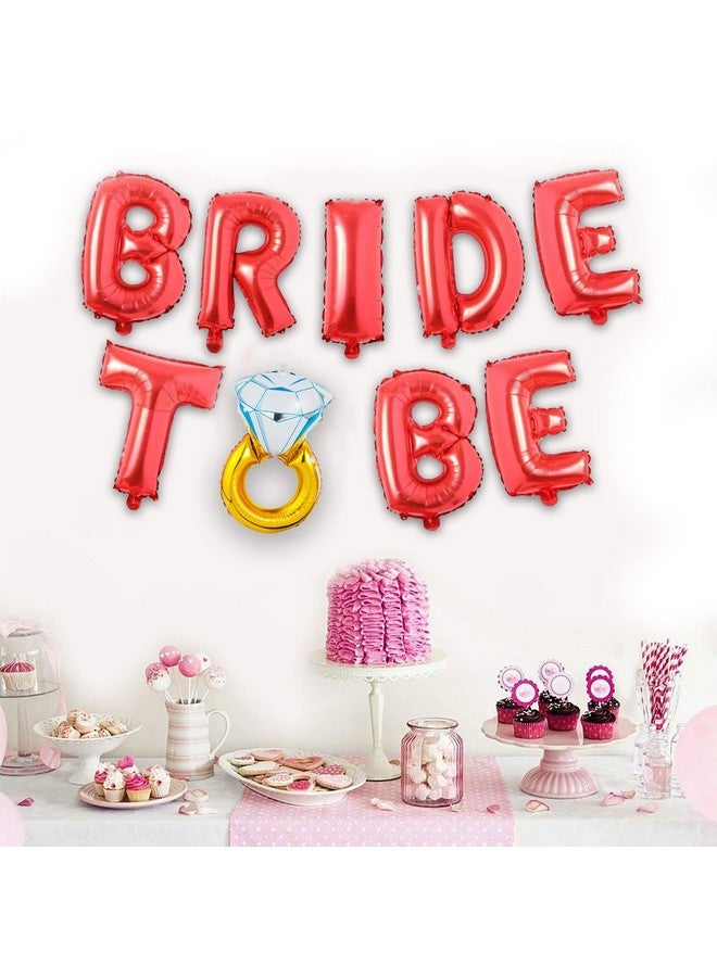 بارتي بروبس ديكورات حفلات توديع العزوبية من بارتي بروبس - لافتة Bride To Be (ورق مقوى) مع بالون من رقائق معدنية دائرية | مجموعة ديكور Bride To Be | مجموعة ديكورات حفل الزفاف | إكسسوارات Bride To Be، أحمر، قطعة واحدة - Image 5