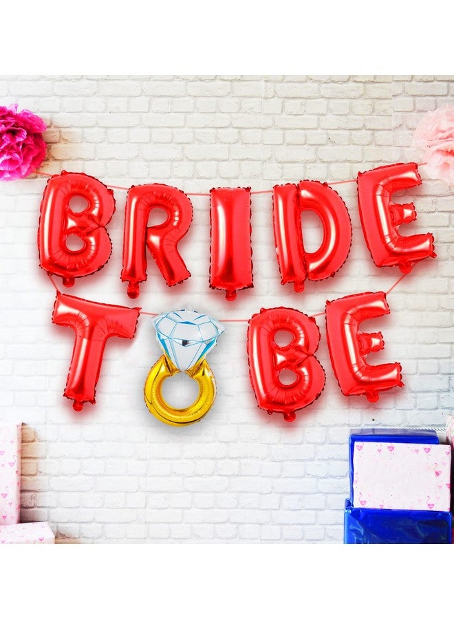 بارتي بروبس ديكورات حفلات توديع العزوبية من بارتي بروبس - لافتة Bride To Be (ورق مقوى) مع بالون من رقائق معدنية دائرية | مجموعة ديكور Bride To Be | مجموعة ديكورات حفل الزفاف | إكسسوارات Bride To Be، أحمر، قطعة واحدة - Image 1