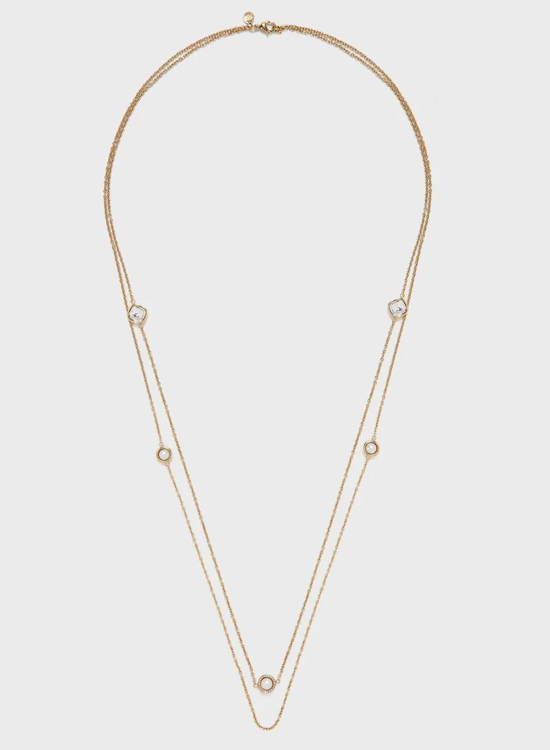 CERRUTI 1881 Long Square China Pearl Layered Necklace