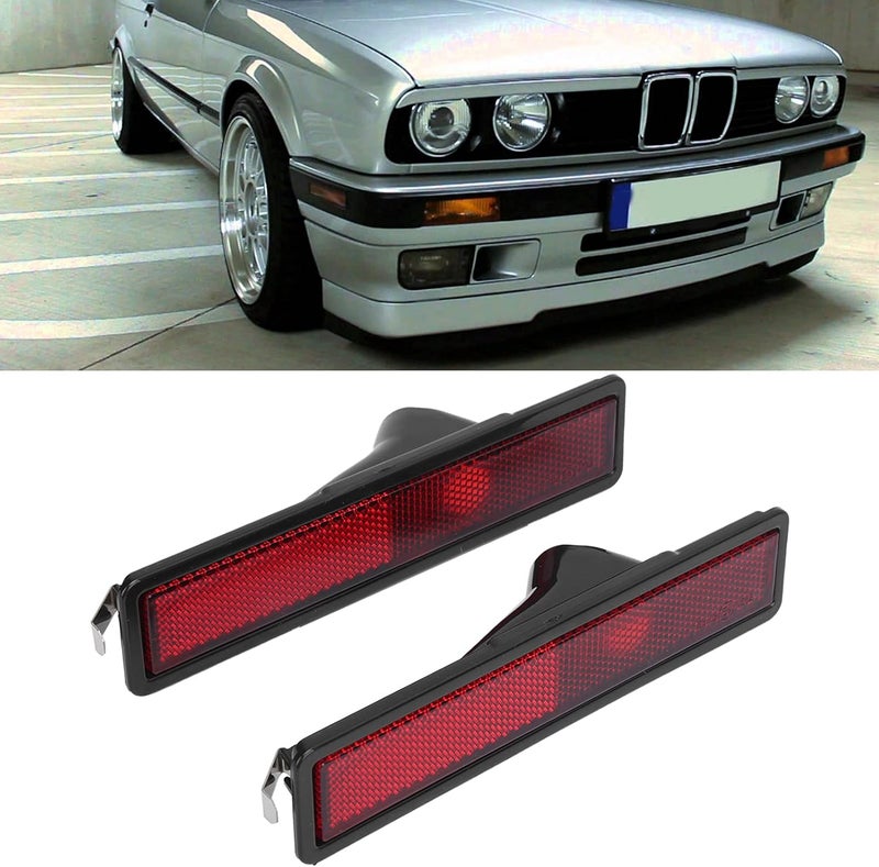 Pair Turn Lamp Side Marker Light Shell Cover 63141377849 Replacement for E30 E32 E34 318i 325i 525i 735i (Red) - Image 4