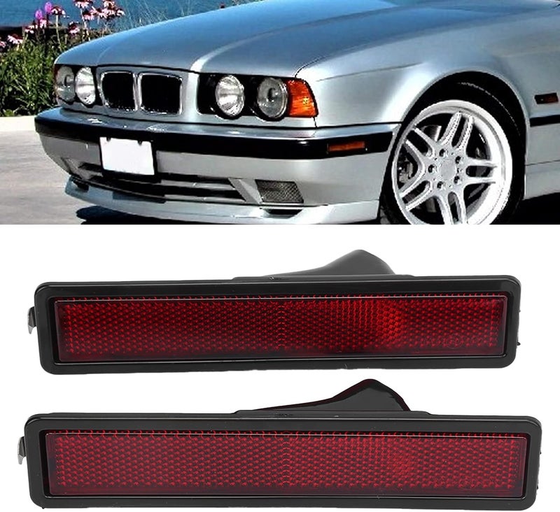 Pair Turn Lamp Side Marker Light Shell Cover 63141377849 Replacement for E30 E32 E34 318i 325i 525i 735i (Red) - Image 3