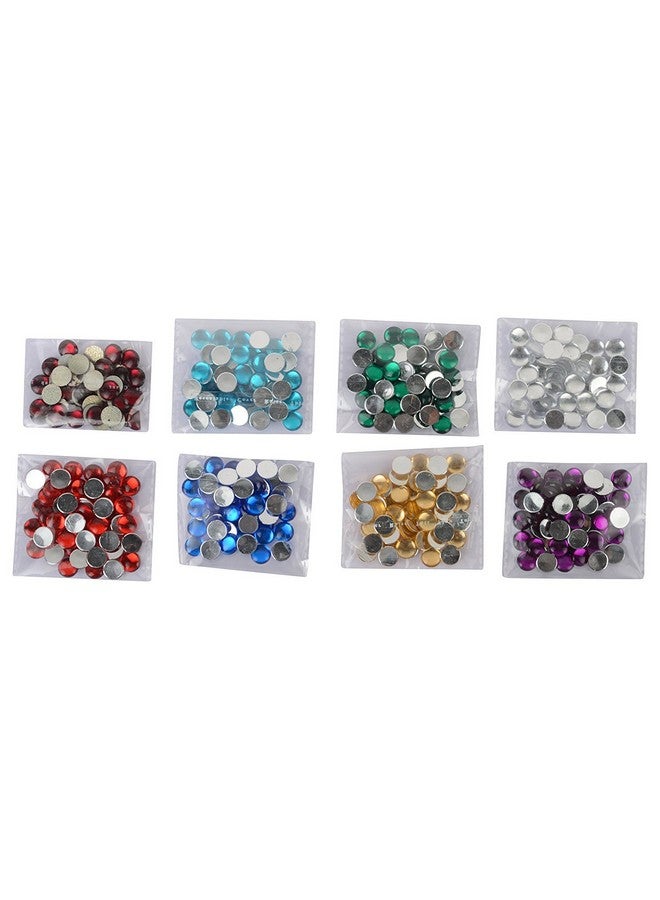 Round Multicolor Kundan Stones Pastable For Jewellery Decoration & Crafts !! Pack Of 400 Stones 8Mm