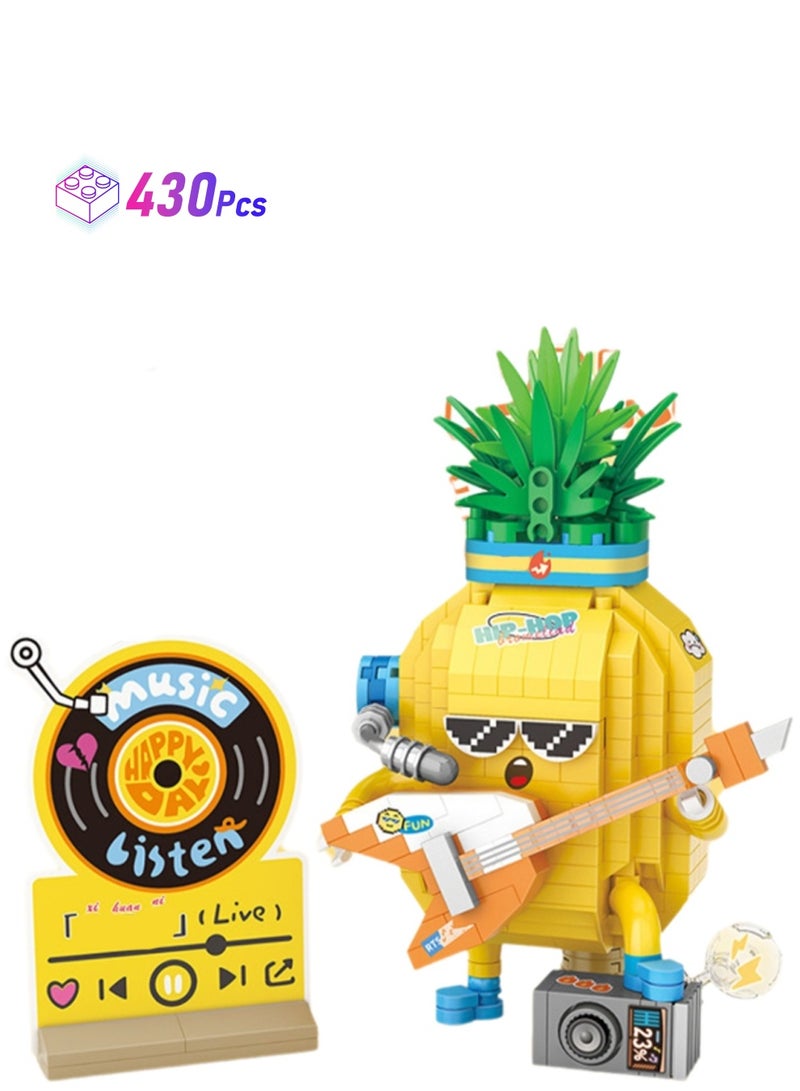 430pcs Hip-Hop Pineapple, Fruit Party Assembly Building Blocks Toys Children'S Educational Building Model Gifts - Image 1