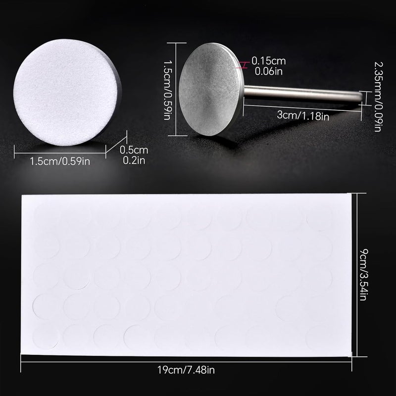 KADS 100Pcs Nail Nail Buffing Self-Adhesive Replaceable Sandpaper Polishing Files Sanding Pads with Stainless Steel Disc Drill Bit Flexible anti-break - Image 2