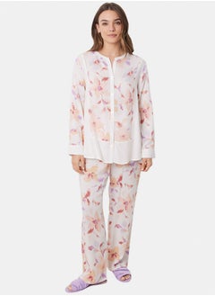 women'secret Long Viscose Flower Shirt Pajamas  - Image 1