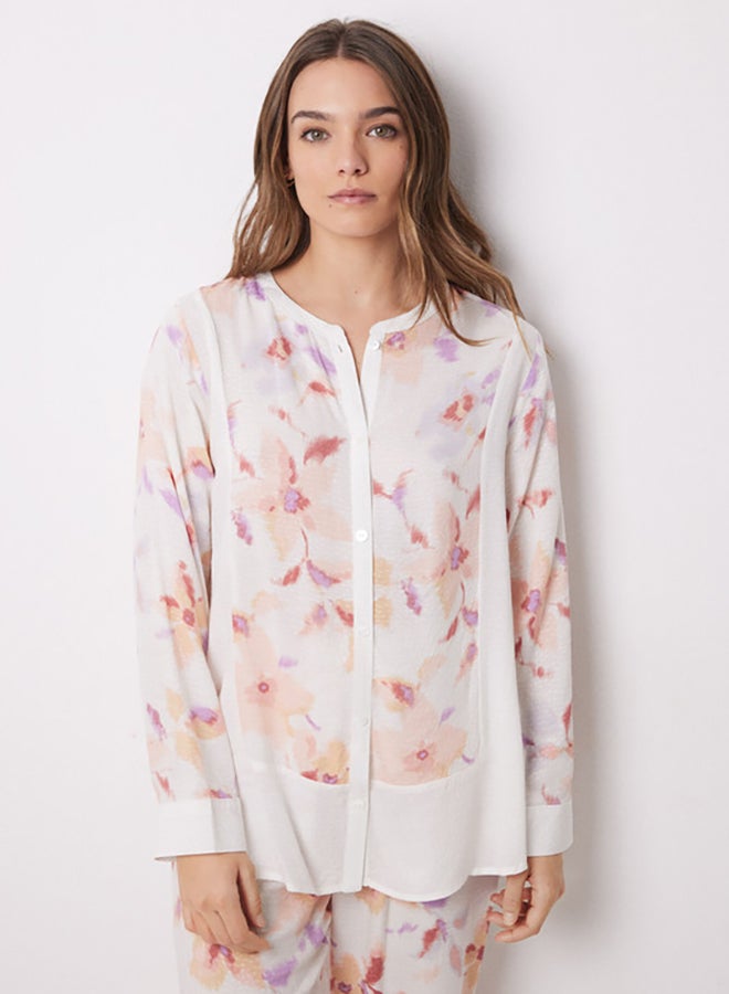 women'secret Long Viscose Flower Shirt Pajamas  - Image 3