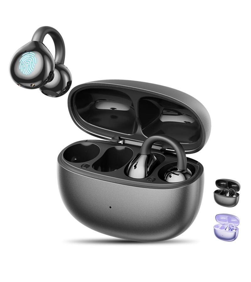 Jacuate Clip on Earbuds,Open Ear Earbuds Wireless Bluetooth 5.4, Lightweight Open Ear Headphones with Mic 59H Battery,Waterproof, for Sports, Running, Small Ears & Glasses Wearers,Workouts - Image 1