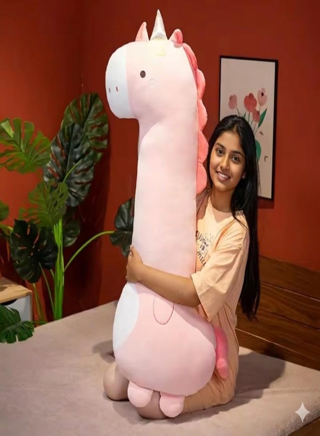 TechMax Solution Super Soft Unicorn Plush Toy Long Body Pillow Cute Stuffed Animal Companion for Children - Image 2