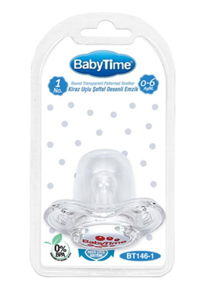 Cherry Tip Transparent Patterned Pacifier 0-6 months BT146